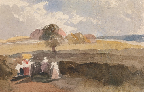 Landscape Sketch with Figures in Foreground by Peter DeWint Art Print Download