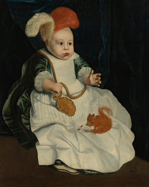 Portrait Of A Child With A Red Squirrel by Peter van Lint Art Print Download