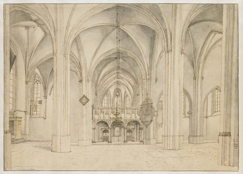 View of the Nave and Choir of the Sint-Cunerakerk, Rhenen, Looking East (1644) by Pieter Jansz Saenredam Art Print Download