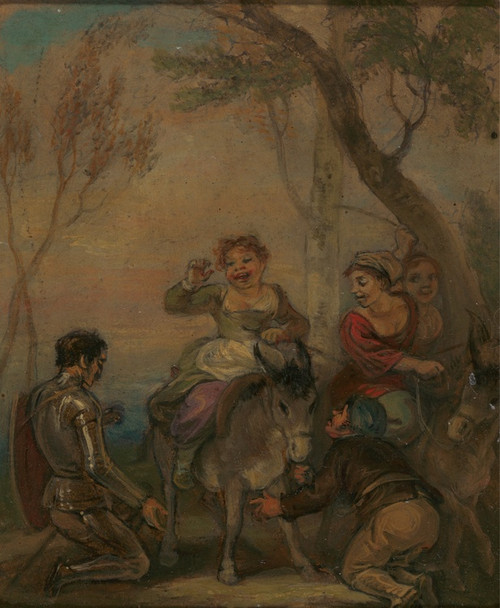 Illustration for Don Quixote (with figures on a donkey) by Robert Smirke Art Print Download