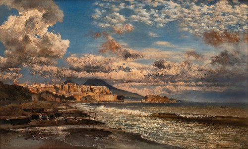 Naples, view from the Northwest over the Bay of Naples, with Vesuvius in the background by Rudolf von Alt Art Print Download