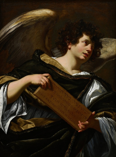 Angels with Attributes of the Passion, the Superscription from the Cross (1627) by Simon Vouet Art Print Download