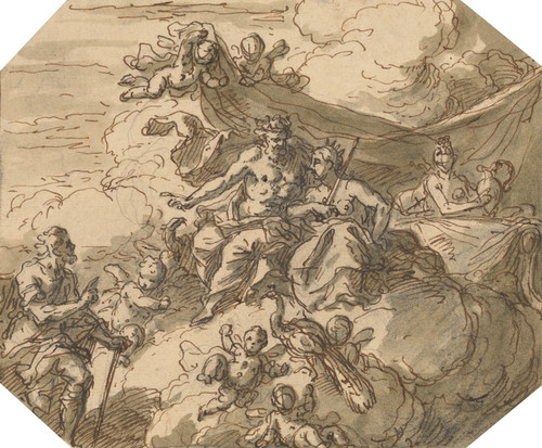 Design for a Mythological Scene, with Jupiter and Juno by Sir James Thornhill Art Print Download