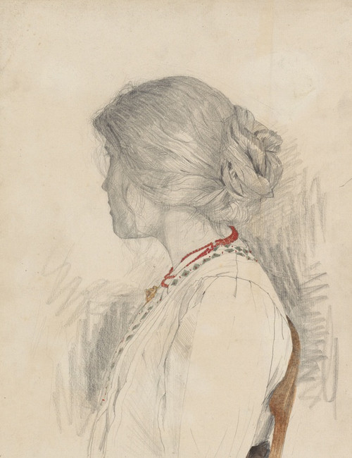 Studie van een vrouw in een stoel, in profiel naar links (1876 - 1951) by Theo Nieuwenhuis Art Print Download