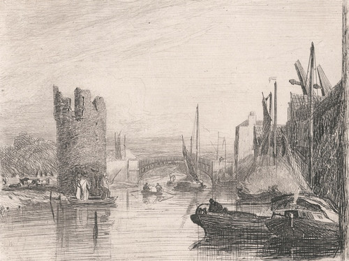 Devils Tower  Looking towards Carrow Bridge from Norwich (c.1832) by Thomas Lound Art Print Download
