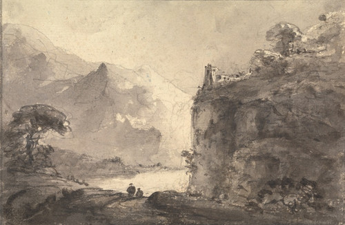Rocky Landscape with Two Figures on a Path in the Center (between 1745 and 1748) by William Gilpin Art Print Download