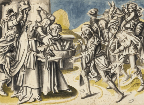 The meeting of Abraham and Melchizedek (1500) by Workshop of Hans Holbein the elder Art Print Download