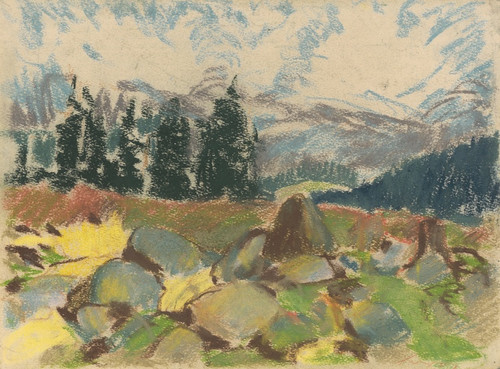 Summer Day on Rocky Forest Clearing (1934) by Zolo Palugyay Art Print Download