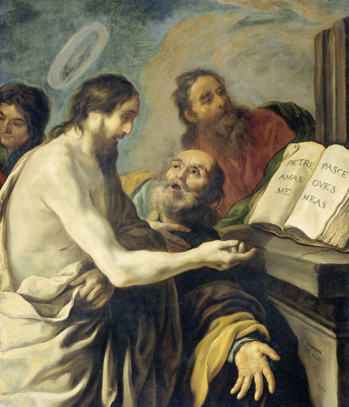 Christ Instructs Peter to Feed My Sheep (1624) by Claude Vignon Art Print Download