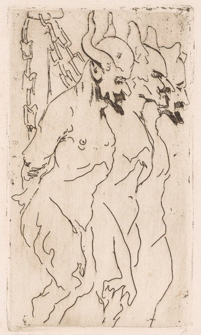Satires. A caricature of Malczewski, Wyczkowski and Axentowicz based on a drawing by Jacek Malczewski (1906) by Jacek Malczewski Art Print Download