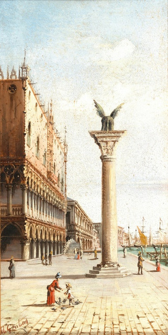 Venice, a View of Palazzo Ducale and St Marks Column by Marco Grubas Art Print Download
