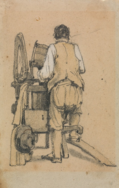 A Laborer Seen From Behind Operating a Machine (before 1841) by Samuel Prout Art Print Download
