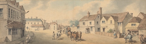 Digital Print - A Coach and Four Passing Through Chippenham, Wiltshire by Samuel Howitt