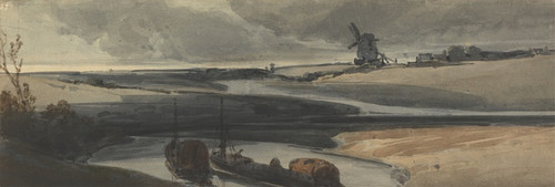 Digital Print - A French Canal Scene by Franois Louis Thomas Francia
