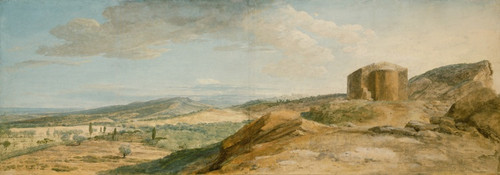 Digital Print - View of the Ruins of the Temple of Ceres in the Valley of Agrigento by Jean Pierre Louis Laurent Hoel