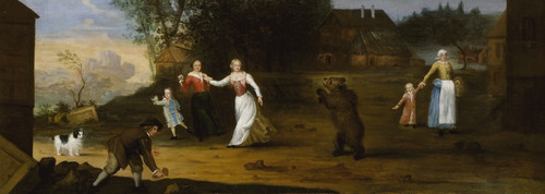 Digital Print - Landscape with dancing bear by Ulrika Eleonora the elder