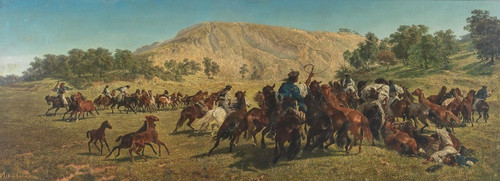 Digital Print - Csiks Working Wild Hungarian Horses by Teutwart Schmitson