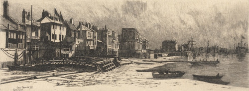 Digital Print - Riverside Taverns Greenwich by Edwin Edwards