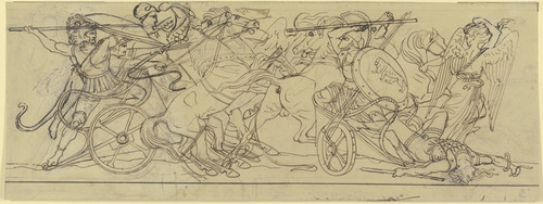 Digital Print - Antikisiertes Kampfgeschehen by Ludwig Michael Schwanthaler