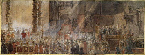 Digital Print - Gustavus III Attending Christmas Mass in 1783, in St Peter's, Rome by Louis Jean Desprez