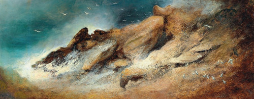 Digital Print - Seagulls in a stormy bay by Karl Wilhelm Diefenbach