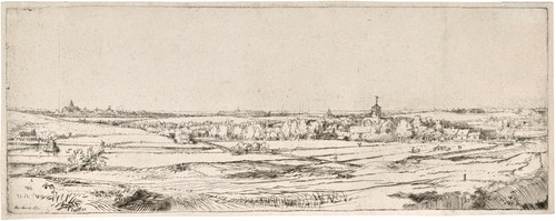 Digital Print - Panorama near Bloemendael showing the Saxenburg Estate ('The Goldweigher's Field') by Rembrandt van Rijn