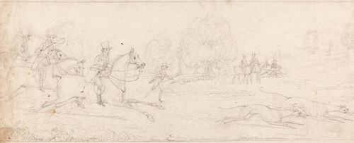 Digital Print - Coursing: a Group of Riders Galloping From Left After a Couple of Greyhounds by James Pollard