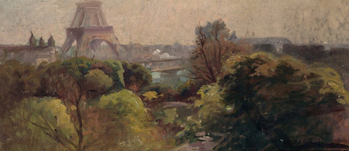Digital Print - La Tour Eiffel, vue du jardin Delessert by Adolphe-Ernest Gumery