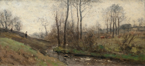 Digital Print - Landscape with a Running Brook. Scene from the Carolles in Normandy by Per Ekstrm