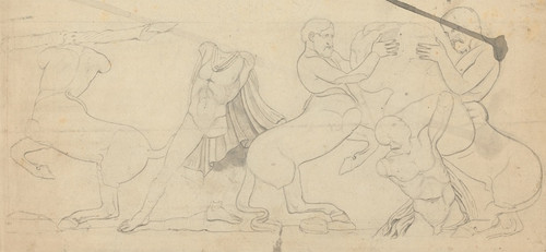 Digital Print - Sketch of Centaurs and Lapiths From a Frieze by William Pars