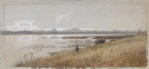 Digital Print - View of Hegau on Zellersee by Hans Gude