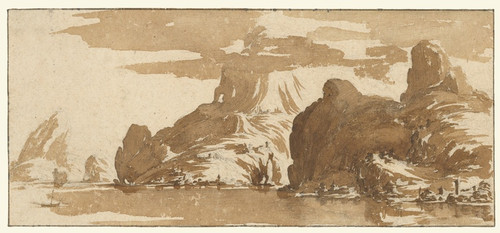 Digital Print - A View of Mountains Across a Lake by Jacques Callot