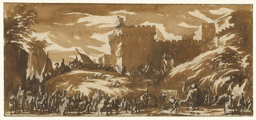 Digital Print - An Army Leaving a Castle by Jacques Callot