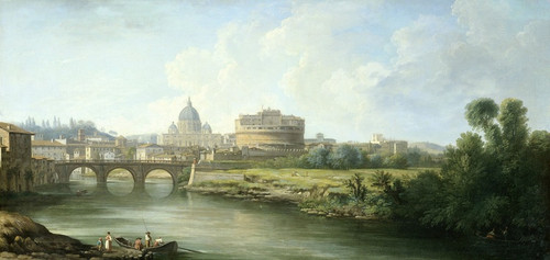 Digital Print - View of the Castel Sant'Angelo in Rome by Pierre-Antoine Demachy