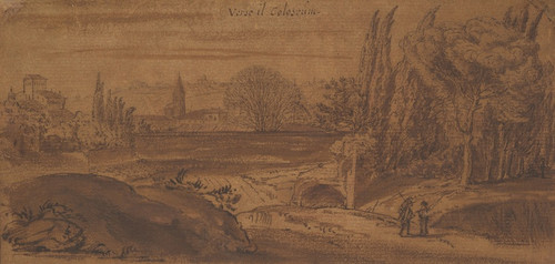 Digital Print - View in Rome near the Colosseum by Michiel van Overbeek