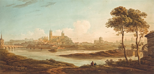 Digital Print - City on a river by John Varley