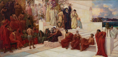 Digital Print - The Song of Phemius and the Sorrow of Penelope by Thomas Ralph Spence
