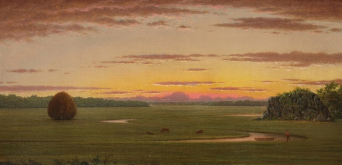 Digital Print - Single Haystack in a Flat Marsh by Martin Johnson Heade