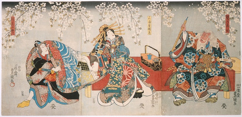 Digital Print - Ichikawa Kodanji IV as Hige no Iky, Band Shka I as Miuraya Agemaki, and Ichikawa Danjr VIII as Agemaki no Sukeroku in the play Sukeroku kuruwa no hanamidoki by Utagawa Kunisada (Toyokuni III)
