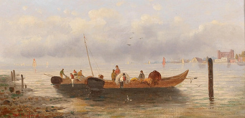 Digital Print - Fishermen By The Coast by Karl Kaufmann