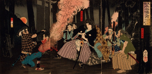 Digital Print - Kogakure no Kiritar Saving Seiriki at tawara by Tsukioka Yoshitoshi