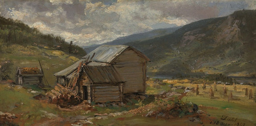 Digital Print - View of Hjelle in Valdres by Johan Christian Dahl