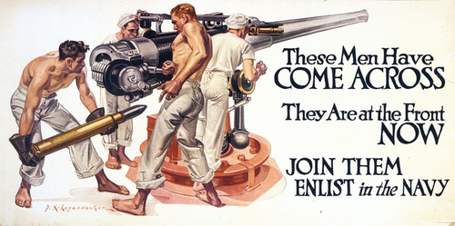 Digital Print - These men have come across, they are at the front now by Frank Xavier Leyendecker