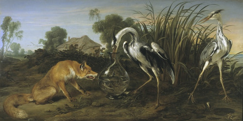 Digital Print - Fable of the Fox and the Heron by Frans Snyders
