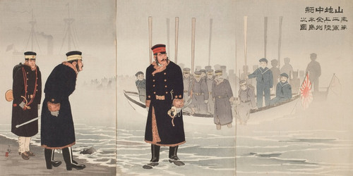 Digital Print - Lieutenant-General Yamaji; Leading the Japanese Second Army during Its Landing on the Jinzhou Peninsula by Kobayashi Kiyochika