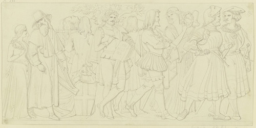 Digital Print - Erster Entwurf zu den vier Reliefs am Goethe-Monument by Ludwig Michael Schwanthaler
