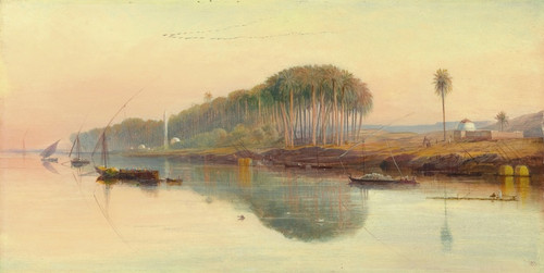Digital Print - Sheik Abadeh On The Nile by Edward Lear