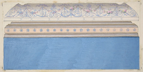Digital Print - Design for the decoration of a ceiling cove and moulding by Jules-Edmond-Charles Lachaise