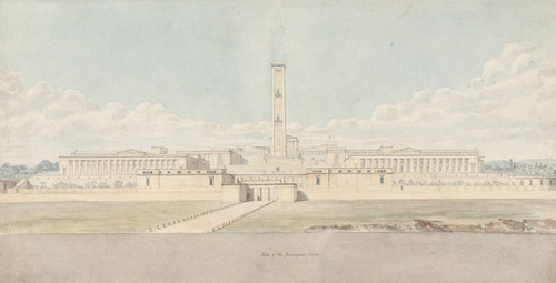Digital Print - Perspective View of a Fanciful Acropolis Complex by Lewis Vulliamy