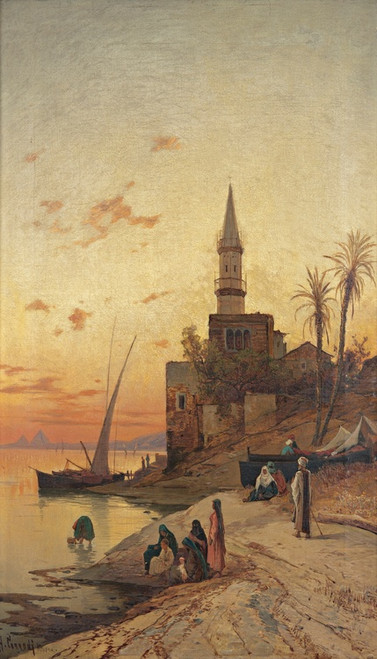 Digital Print - On The Banks Of The Nile by Hermann David Salomon Corrodi
